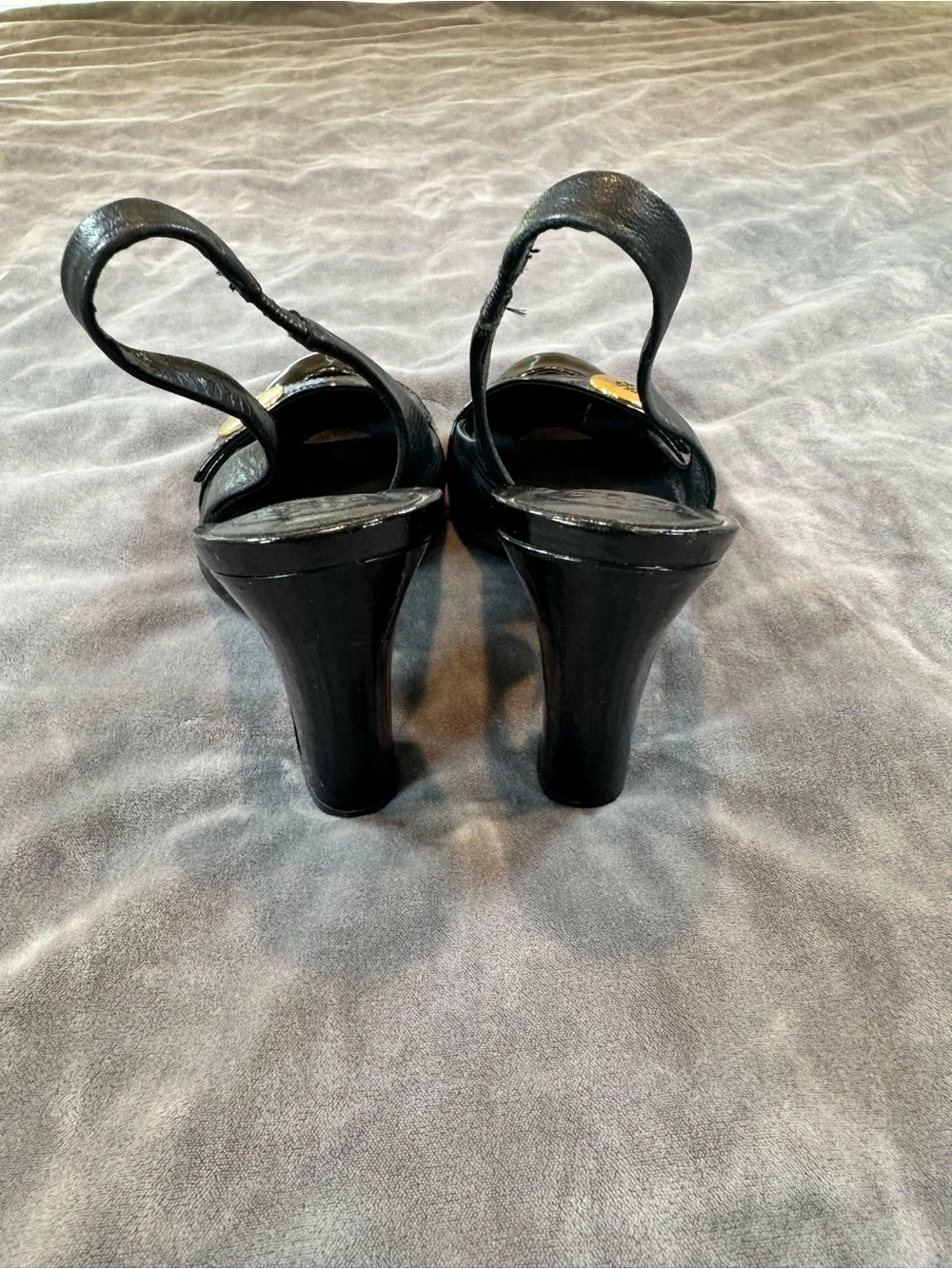 Tory Burch Black Patent Leather Slingback Pumps – Women's Size 6.5 – Pre-Owned